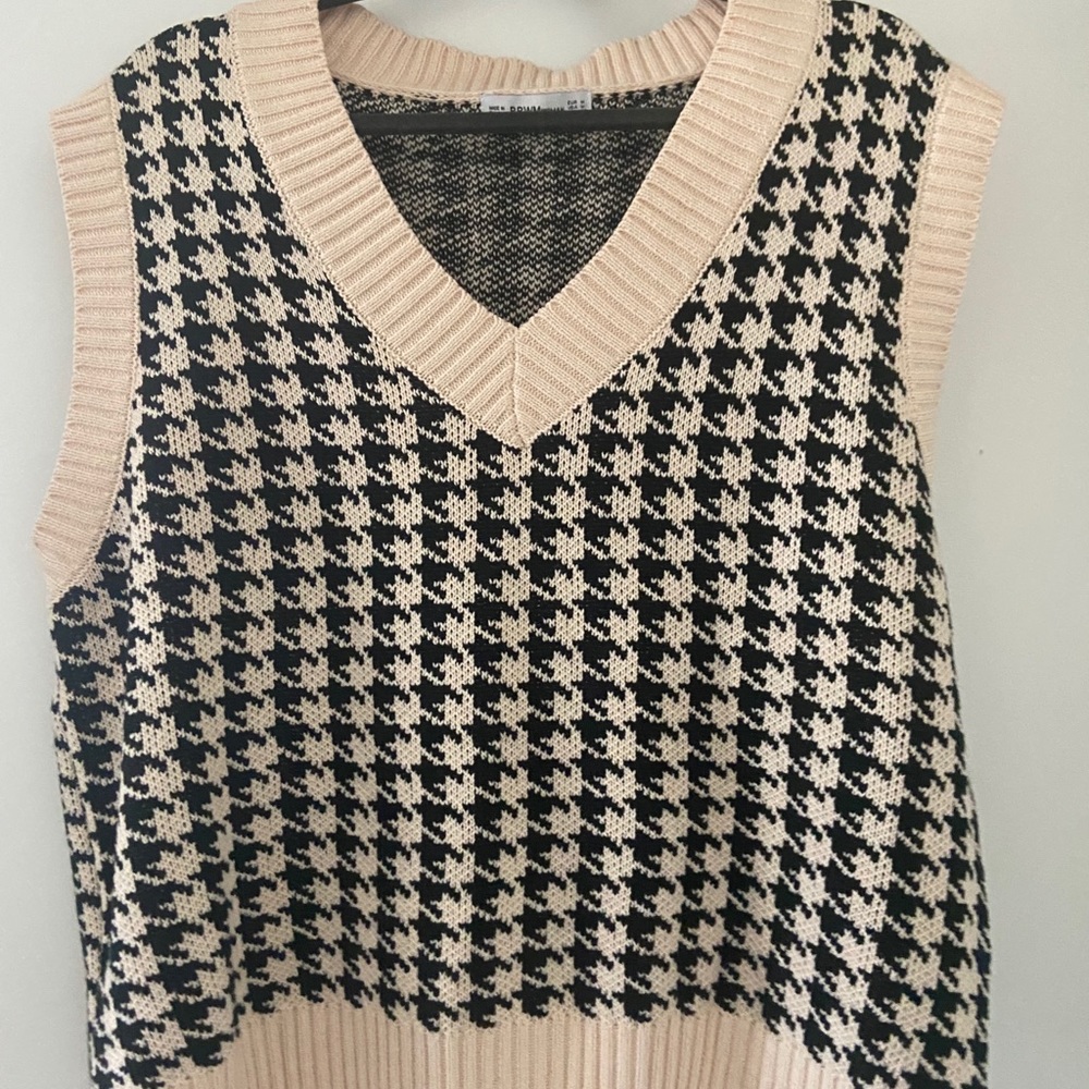 Black and White Sweater Vest